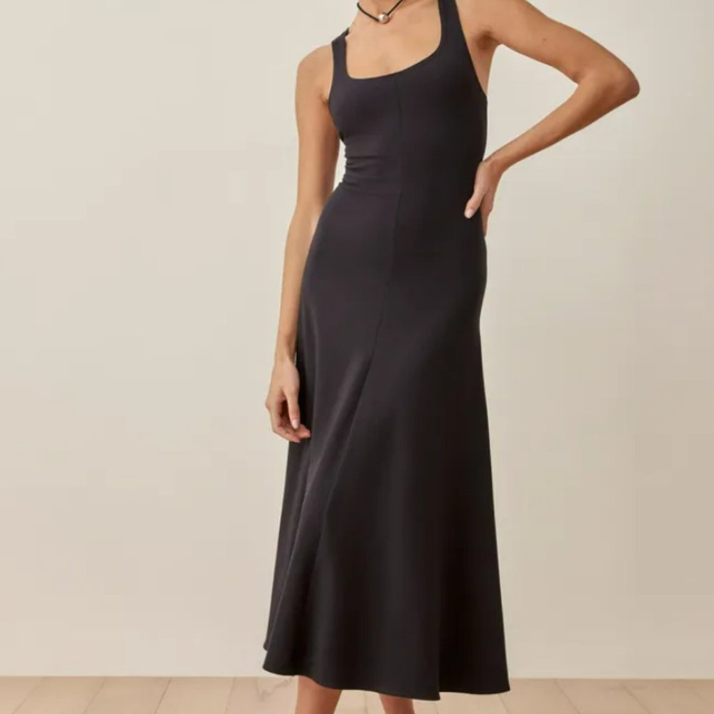 Reformation Daniella Black Knit Dress